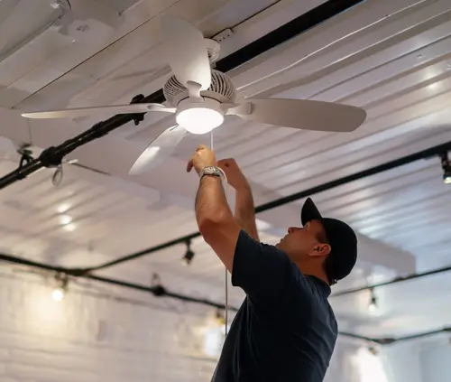 Commercial ceiling fan instalation