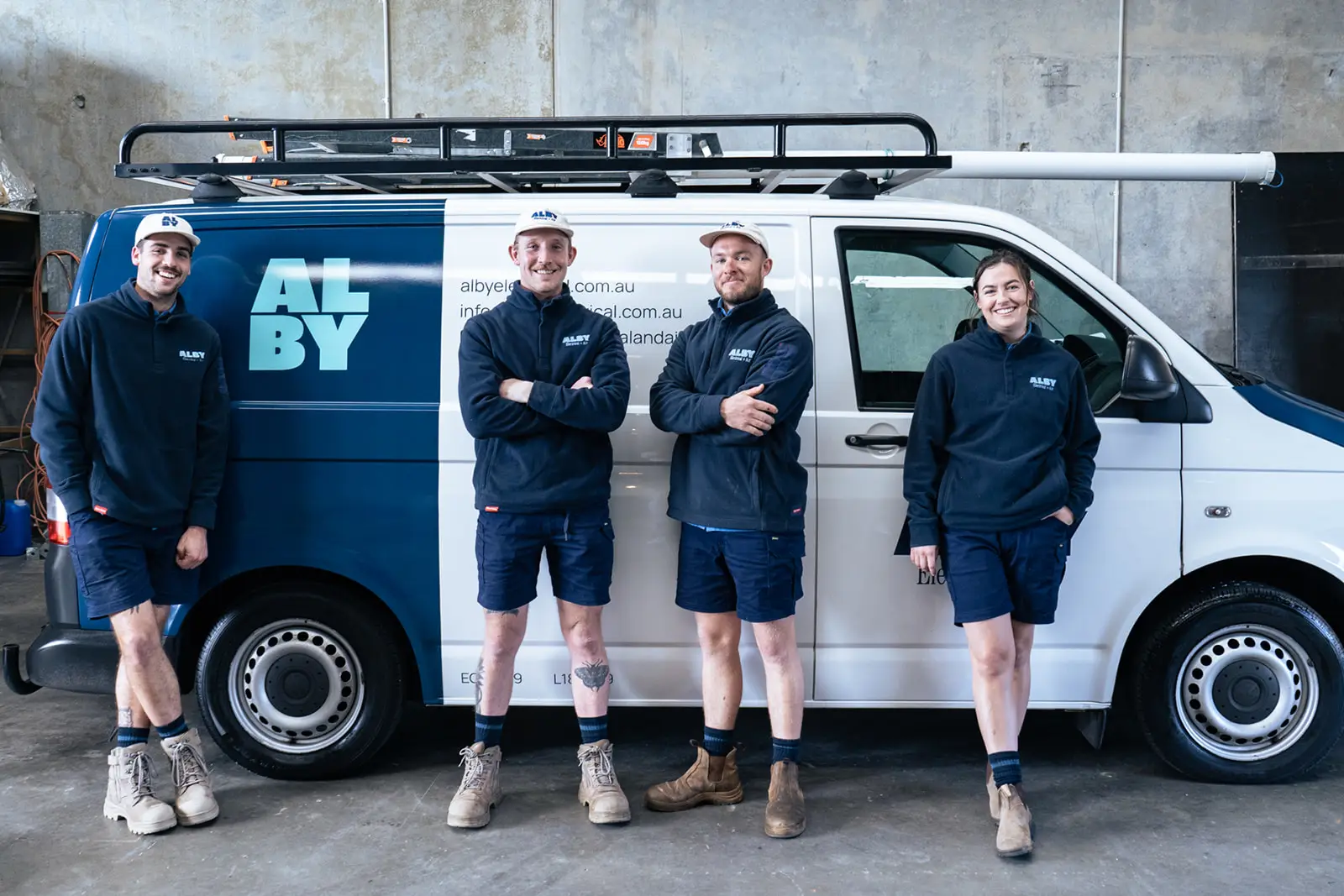 Alby Electrical & Air team ready to provide professional air-conditioning installation services in Perth.