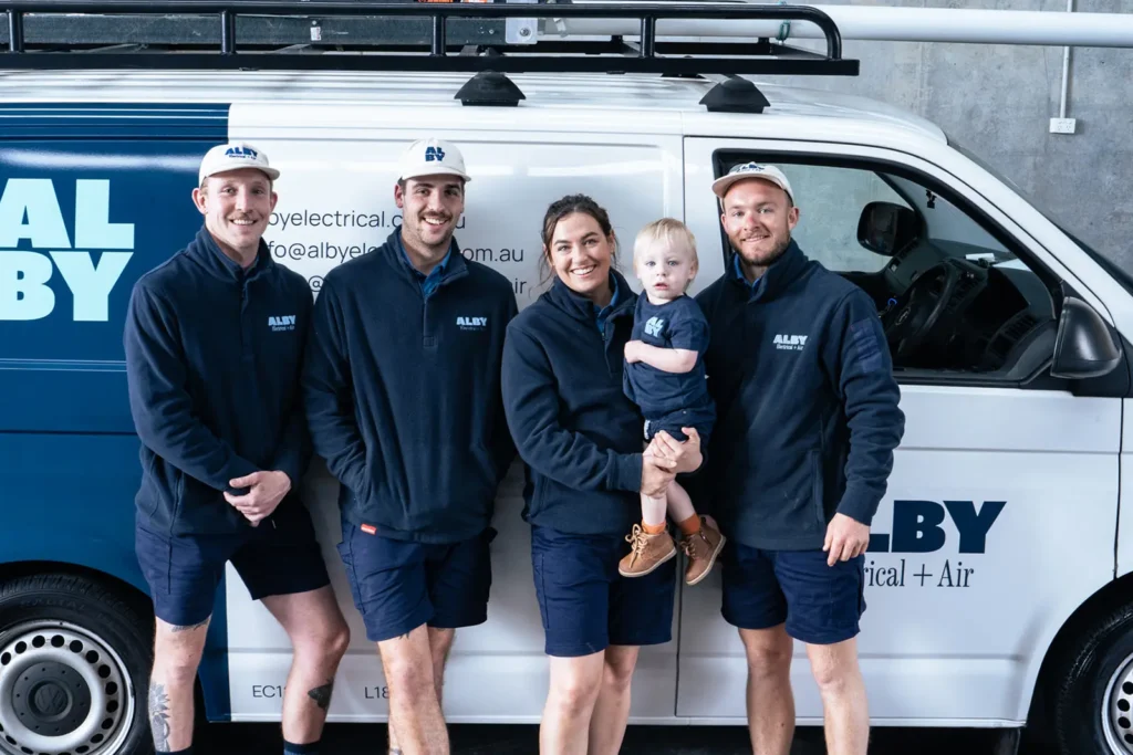Team from Alby Electrical & Air ready to assist with electrical services in Perth.