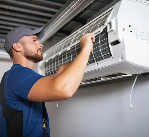 male technician cleaning air conditioner 41969 20808